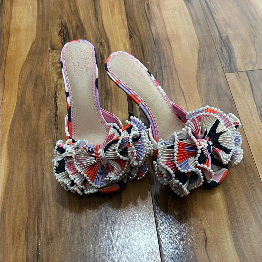 Gianni Bini Multicolor Beaded Mules